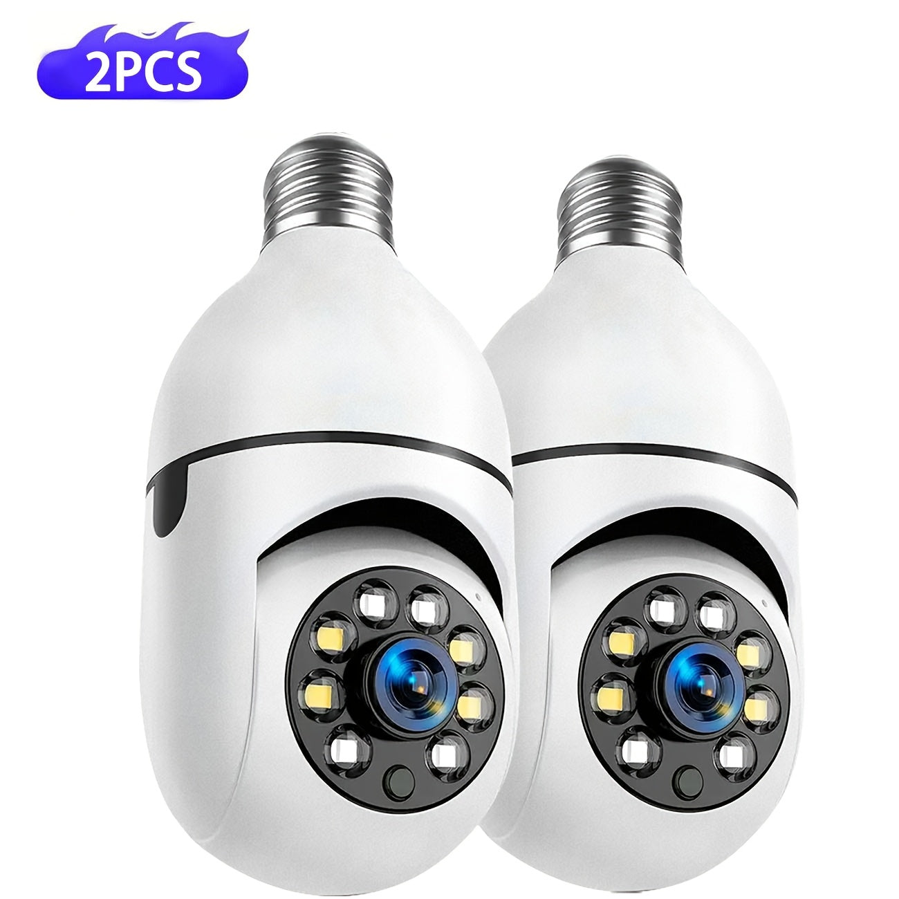 2K 3MP Bulb Security Camera - All-in-One AI 360° PTZ with E27 Base, 2.4G Wi-Fi & 2-Way Audio