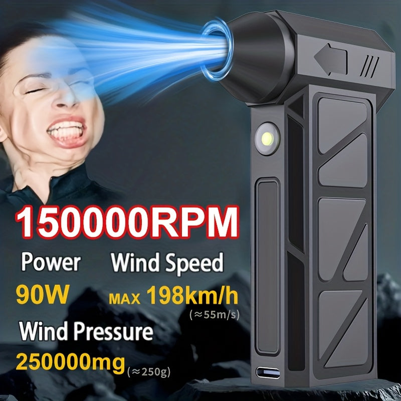 2-in-1 Cordless Turbo Blower - 30W High-Speed Fan for Car Dust Cleaning & Portable Camping Air Circulation