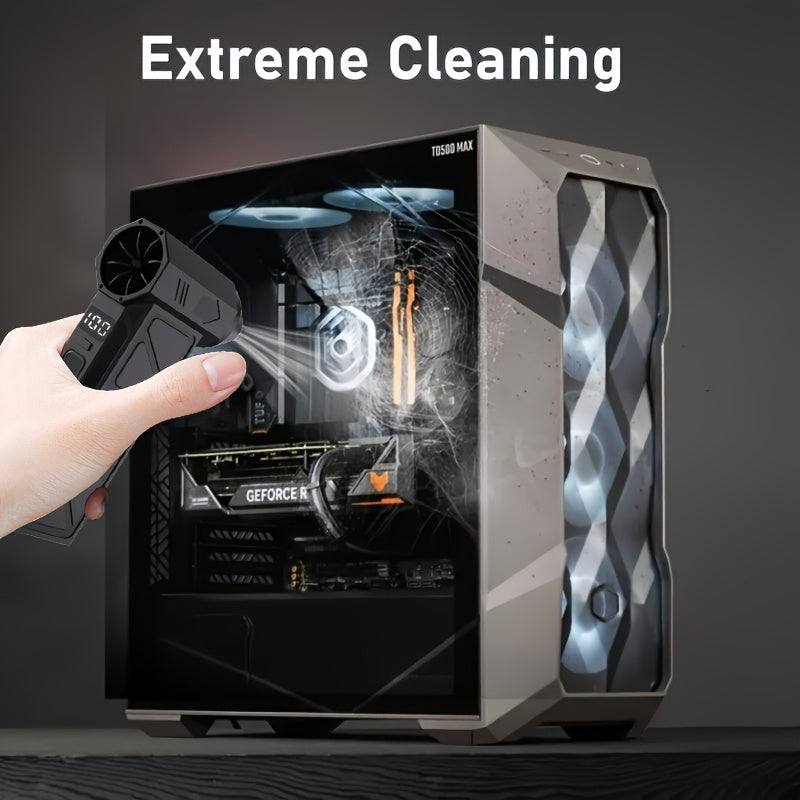 2-in-1 Cordless Turbo Blower - 30W High-Speed Fan for Car Dust Cleaning & Portable Camping Air Circulation