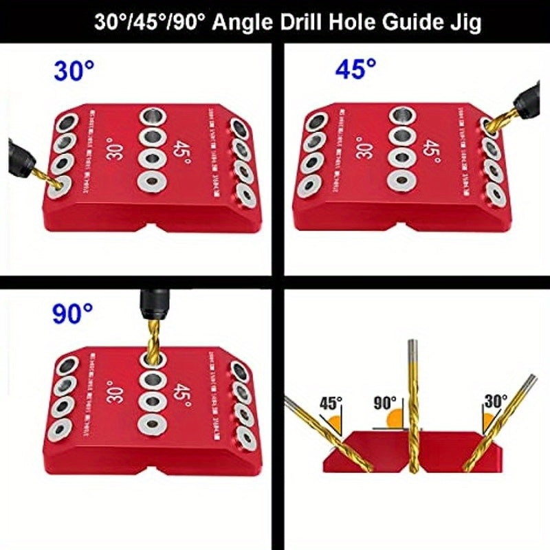Heavy-Duty Angled Drill Guide - 30/45/90° Jig for Cable Railing & Wood Posts