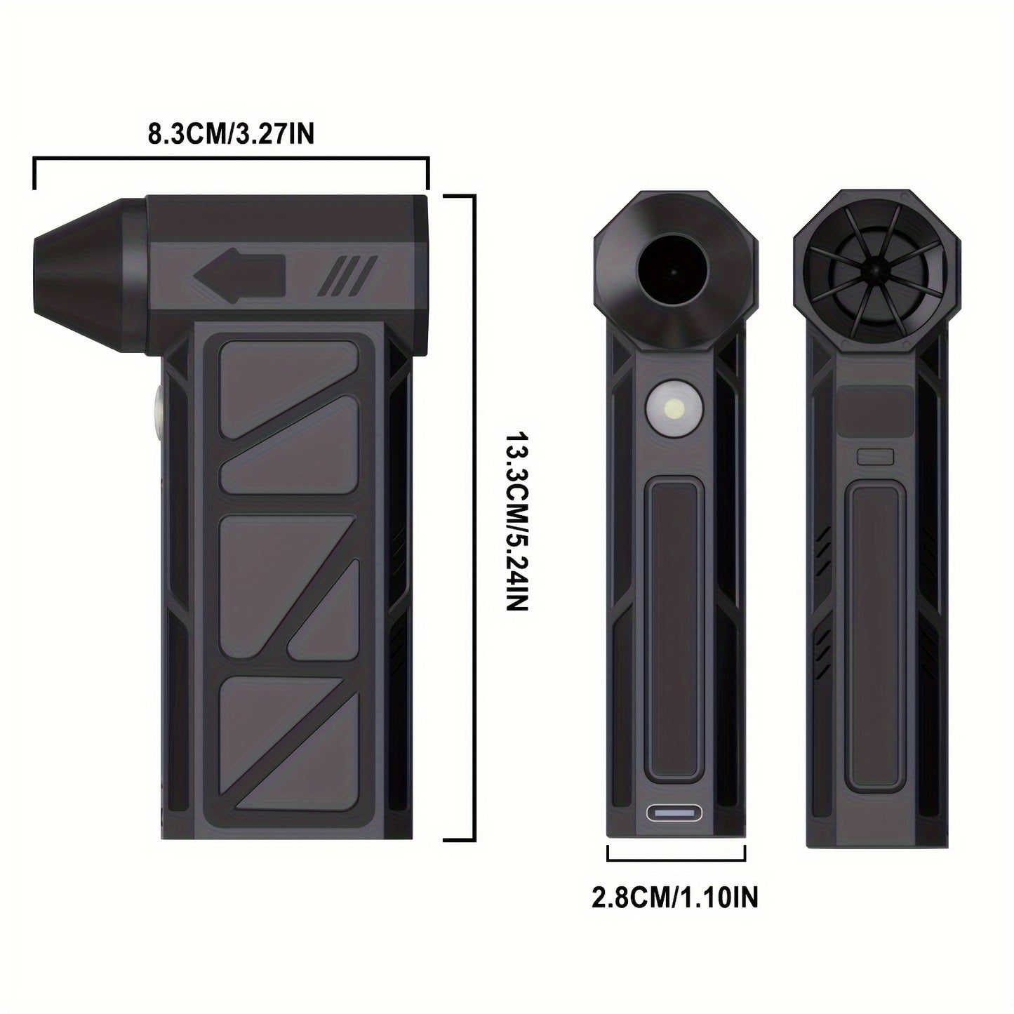 2-in-1 Cordless Turbo Blower - 30W High-Speed Fan for Car Dust Cleaning & Portable Camping Air Circulation