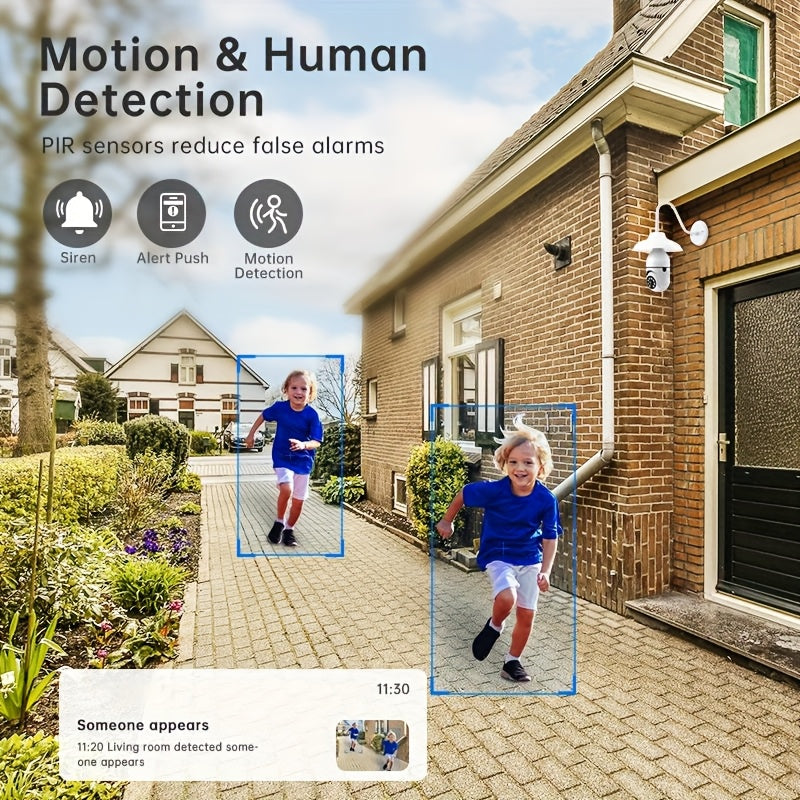 2K 3MP Bulb Security Camera - All-in-One AI 360° PTZ with E27 Base, 2.4G Wi-Fi & 2-Way Audio