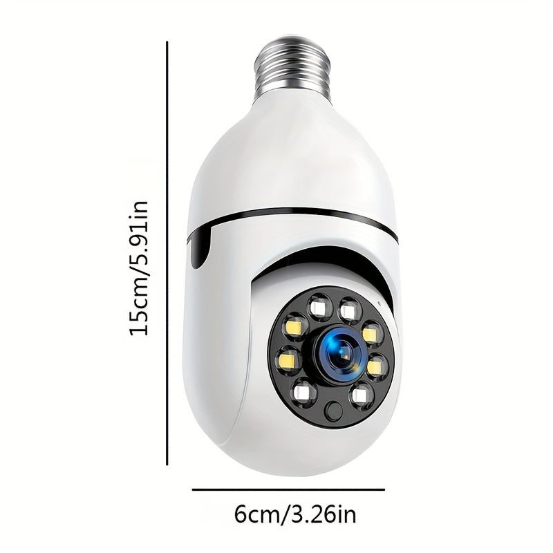 2K 3MP Bulb Security Camera - All-in-One AI 360° PTZ with E27 Base, 2.4G Wi-Fi & 2-Way Audio