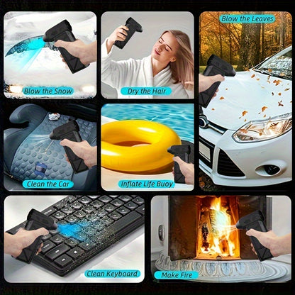 2-in-1 Cordless Turbo Blower - 30W High-Speed Fan for Car Dust Cleaning & Portable Camping Air Circulation