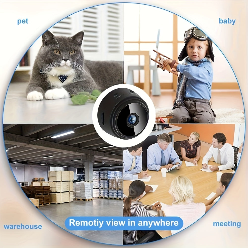 Rechargeable Mini Security Camera - 2.4GHz WiFi for Indoor & Outdoor