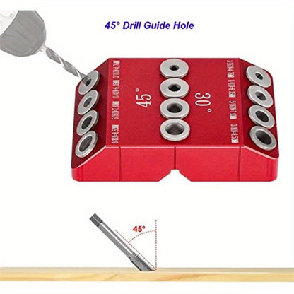 Heavy-Duty Angled Drill Guide - 30/45/90° Jig for Cable Railing & Wood Posts