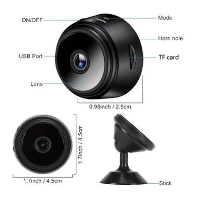 Rechargeable Mini Security Camera - 2.4GHz WiFi for Indoor & Outdoor