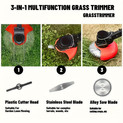 3-in-1 Cordless Lawn Mower - Lightweight Portable Electric Tool for Small Gardens, Trimming & Edging