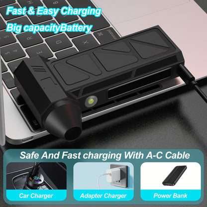 2-in-1 Cordless Turbo Blower - 30W High-Speed Fan for Car Dust Cleaning & Portable Camping Air Circulation