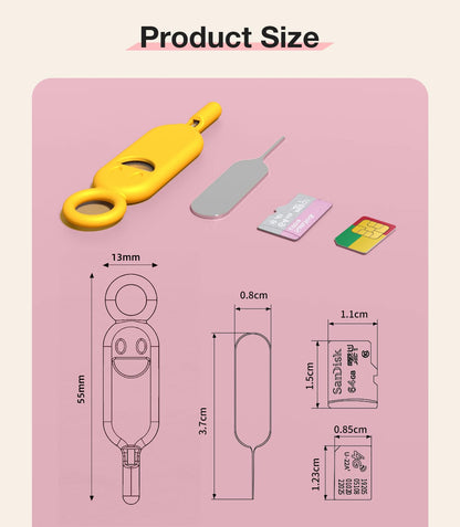 3-Pack SIM Ejector Tool Kit with Storage Case - Compatible with iPhone, Samsung, iPad & All Cell Phones